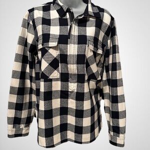 J. Crew Buffalo Plaid Wool Pullover Jacket, Sz L